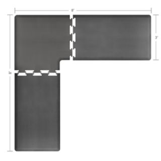 Wellness Mats L Series Puzzle Piece Collection w/ Non Slip Top & Bottom, 8x8x3 ft, Gray