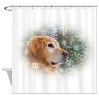  Snowflakes Golden Retriever Shower Curtain  Use code FREECART at Checkout