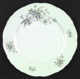 Empress (Japan) Patio Dinner Plate, Fine China Dinnerware   Blue&Gray Roses,Pink