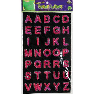 Iron on Hot Pink Sequin Block Letters