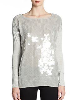 Cori Paillette Front Top   Light Grey