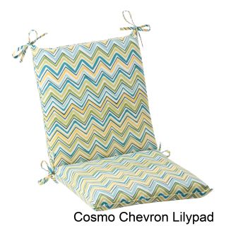 Pillow Perfect Outdoor Cosmo Chevron Squared Chair Cushion (100 percent Spun PolyesterFill material 100 percent Polyester FiberSuitable for indoor/outdoor use. Closure Sewn Seam ClosureUV Protection Yes Weather Resistant Yes Care instructions Spot Cl