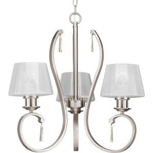 Progress Lighting PRO P4523 09 Dazzle 3 Light Chandelier with Clear Glass Shades