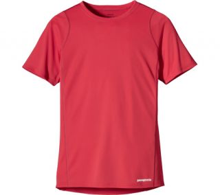 Womens Patagonia Short Sleeved Fore Runner Shirt   Tomato Short Sleeve Shirts
