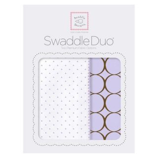 Swaddle Designs SwaddleDuo 2pk   Lavender & Mocha Mod Circles