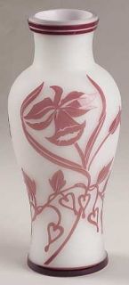 Gorham Spring Blush (Vases) 9 Inch Flower Vase   White Body,Amethyst,Blue Or Pin