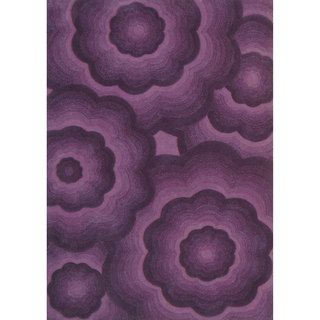 Nuloom Handmade Moda Floral Plum Wool Rug (36 X 56)