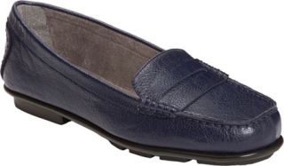 Womens A2 by Aerosoles Continuum   Navy Faux Leather Penny Loafers
