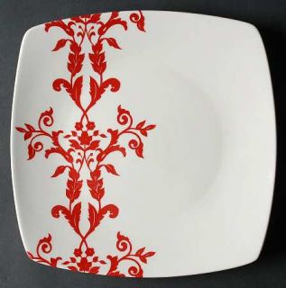 Coventry (PTS) Antoinette Red Dinner Plate, Fine China Dinnerware   Red&White,Fl