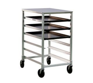 New Age Mobile Pan Rack Stainless Top Half Size Height Slides For 18x26 in Pans Aluminum