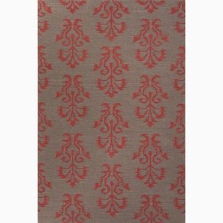 Handmade Tribal Pattern Gray/ Red Wool Rug (9 X 12)