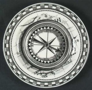 222 Fifth (PTS) Slice Of Life Nautical Compass Salad Plate, Fine China Dinnerwar