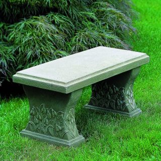 Campania International Snowdrop Cast Stone Backless Garden Bench   BE 26 AL