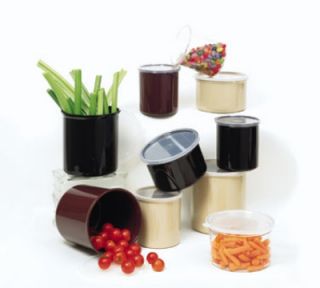 GET 1.2 qt Salad Crock w/ Lid, 5 x 5.25 in Deep, Brown SAN