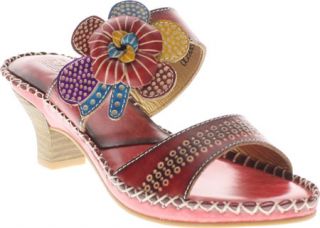 Womens Spring Step Oceanside   Red Leather Ornamented Shoes