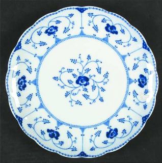 Christineholm Cpr4 Dinner Plate, Fine China Dinnerware   Blue Floral,Ribbed Rim,
