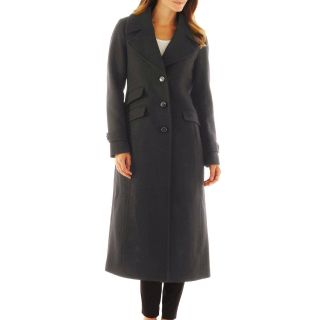 Worthington Wool Blend Classic Long Tailored Coat   Talls, Dark Charcoal, Womens