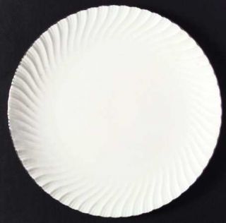Royal Worcester Engagement Dinner Plate, Fine China Dinnerware   White,Swirl Edg