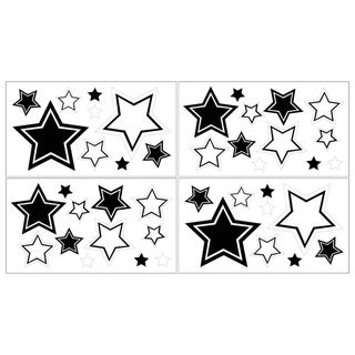 Sweet Jojo Designs White And Black Hotel Wall Decals (set Of 4 Sheet) (PaperHanging instructions Easy peel and stick backingDimensions (each) 10 inches high x 18 inches wideNOTE These decals are intended for standard flat wall finishes and may not adhe
