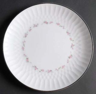 Noritake Cheri Salad Plate, Fine China Dinnerware   Pink Flowers,Embossed,Coupe,