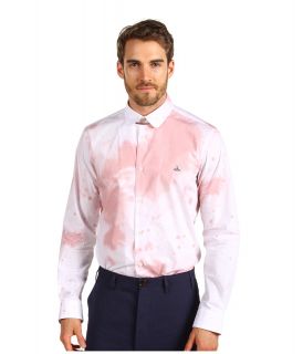 Vivienne Westwood MAN Wine Stain Poplin Shirt Mens Long Sleeve Button Up (White)