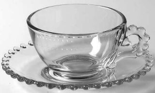 Imperial Glass Ohio Candlewick Clear (Stem #3400) Cup and Saucer Set   Clear, St
