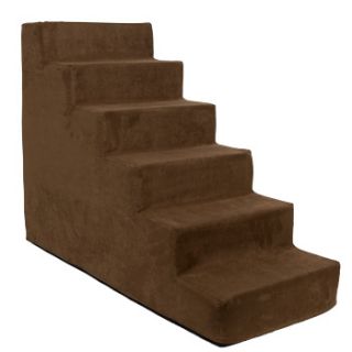 6 Step Chocolate Pet Stairs, 33 L X 14 W X 24 H