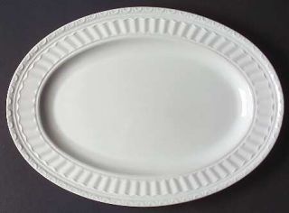  Italiana White 12 Oval Serving Platter, Fine China Dinnerware   All Wh
