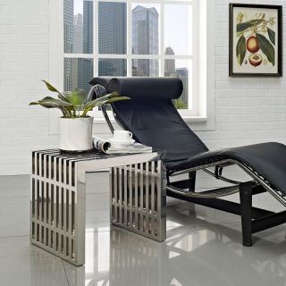 Modway Small Gridiron Stainless Steel Bench   Silver   EEI 569 SLV