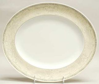 Johnson Brothers Acanthus Cream 12 Oval Serving Platter, Fine China Dinnerware