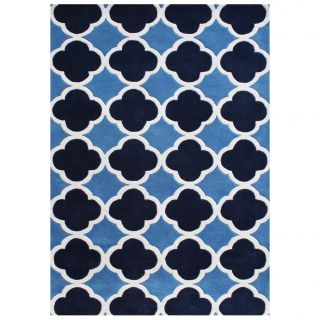 Alliyah Hand made Tufted Azure Blue Wool Rug (6x9)
