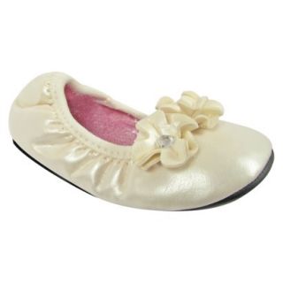 Toddler Girls Natural Steps Center Ballet Flat   Ivory 2