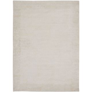 Hand knotted Mirage Pearl White Viscose Rug (9 X 12)