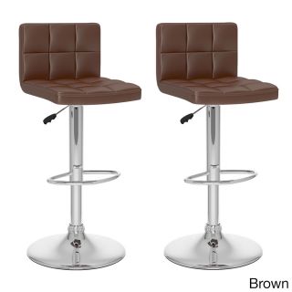 Corliving B 4x7 upd High Back Leatherette Adjustable Bar Stools (set Of 2)