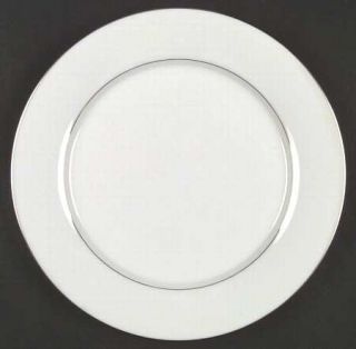 Noritake Envoy Dinner Plate, Fine China Dinnerware   White, Smooth Edge, Platinu