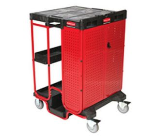 Rubbermaid Ladder Cart with Cabinet   500 lb Capacity, 31 1/2x27 3/8x42 7/8 Black