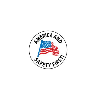 Nmc Patriotic Hard Hat Emblem   America And Safety First   2 dia.