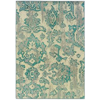 Kaleidoscope Ivory/ Blue Polypropylene Rug (67x91)