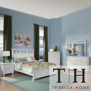 Tribecca Home Piston Cottage White Queen size 5 piece Bedroom Set