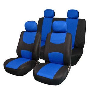 Fh Group Blue Full Set Seat Covers With Solid Bench For Sedans And Suv