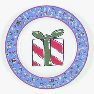 Block China Christmas Party Salad Plate, Fine China Dinnerware   Colorful Christ
