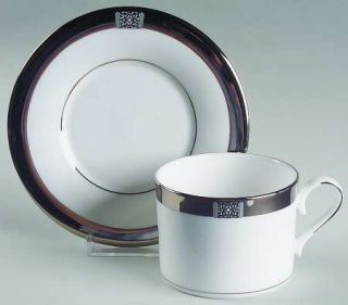 Lenox China Jewel Platinum Flat Cup & Saucer Set, Fine China Dinnerware   Classi