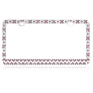 Basacc Chrome Metal Checkers With Pink Crystals License Plate Frame (Gun Chrome Checkers with Pink CrystalsAll rights reserved. All trade names are registered trademarks of respective manufacturers listed.California PROPOSITION 65 WARNING This product ma