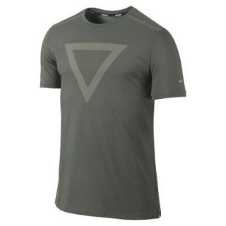 Nike Tailwind Graphic Mens Running Shirt   Dark Mica Green