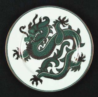 Fitz & Floyd Ching Dragon Green/Gold Salad Plate, Fine China Dinnerware   Gold A