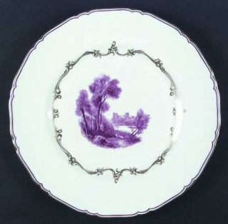 Royal Worcester Chamberlain, The Purple (#Z1841/2) Dinner Plate, Fine China Dinn