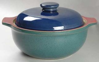 Denby Langley Harlequin 1.50 Qt Round Covered Casserole, Fine China Dinnerware  