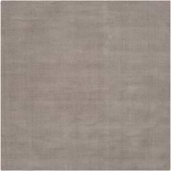 Hand crafted Solid Grey Casual Ridges Wool Rug (8 Square)