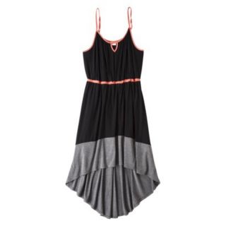 Merona Womens Plus Size Sleeveless High Low Maxi Dress   Black/Mango 4