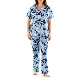 Liz Claiborne Pajama Set   Plus, Blue, Womens